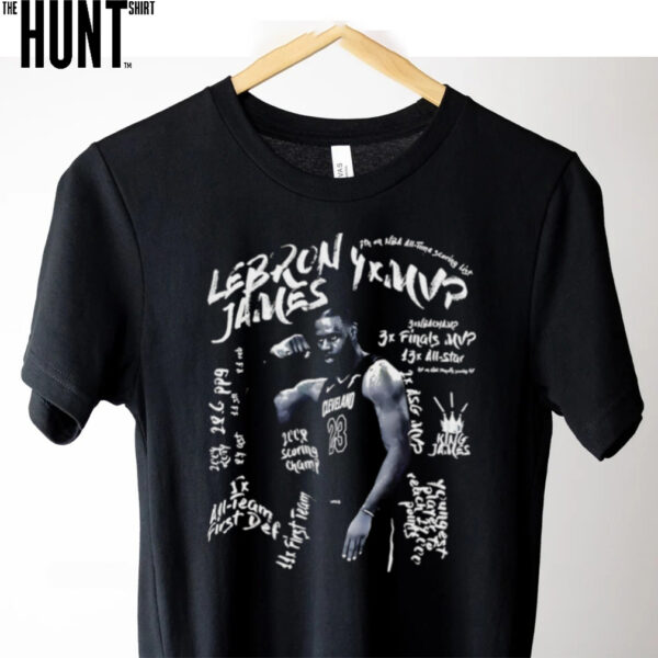LeBron James 4X MVP graphic black white shirt