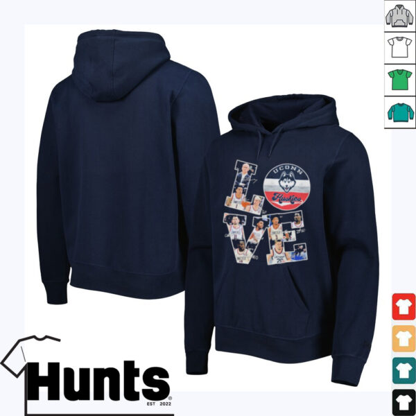 Uconn Huskies Love Signatures T shirts