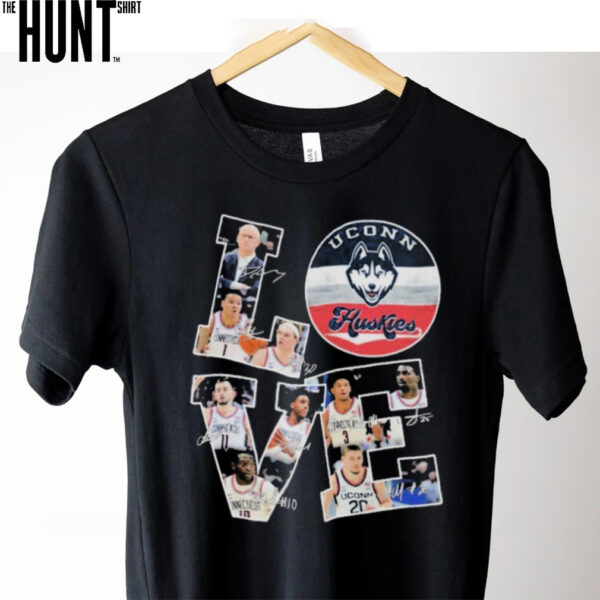 Uconn Huskies Love Signatures T shirts